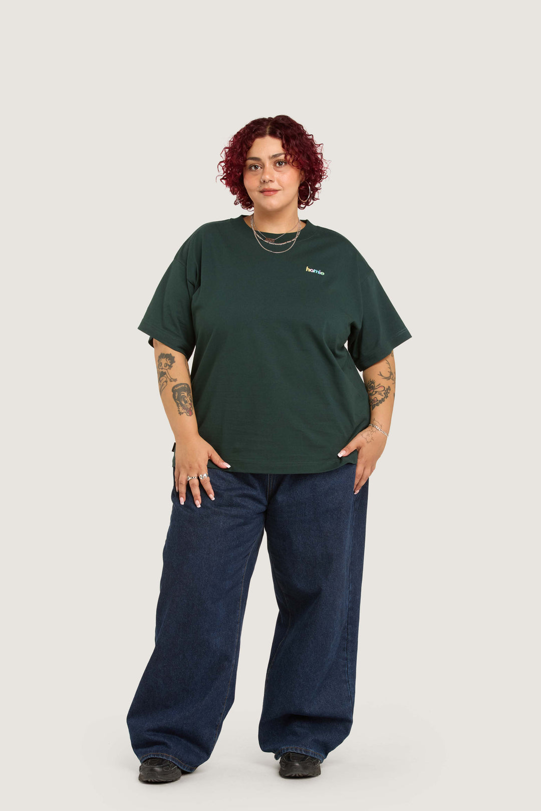 Rainbow Tee - Pine Green