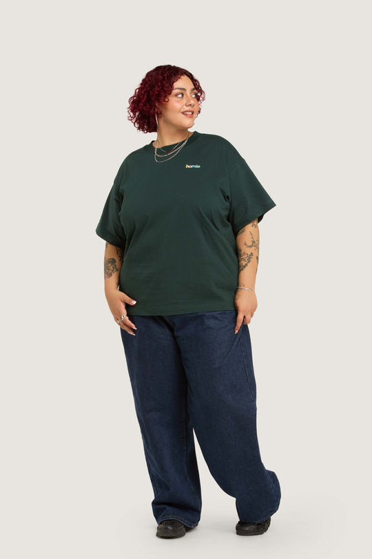 Rainbow Tee - Pine Green
