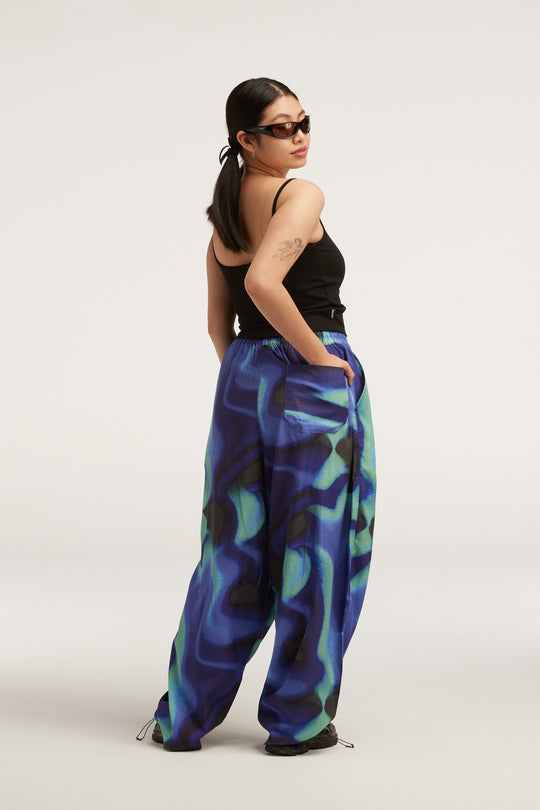 Digital Dream Wide Leg Pants - Blue / Green