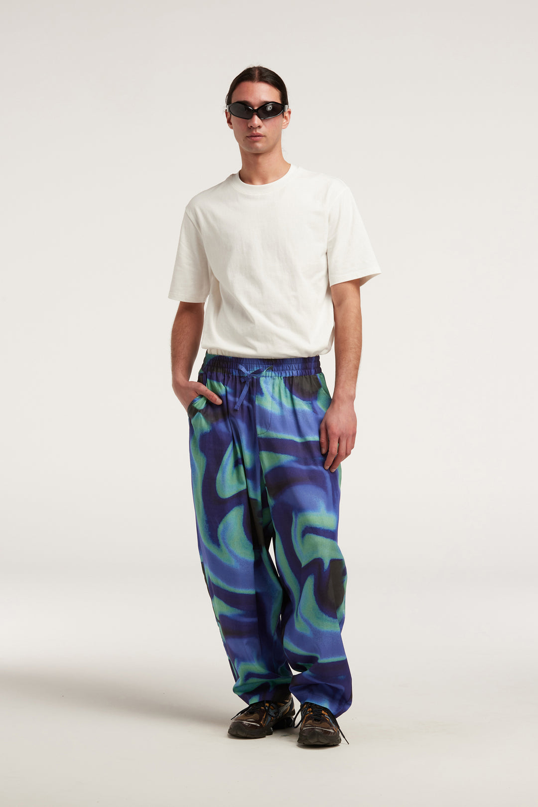 Digital Dream Wide Leg Pants - Blue / Green