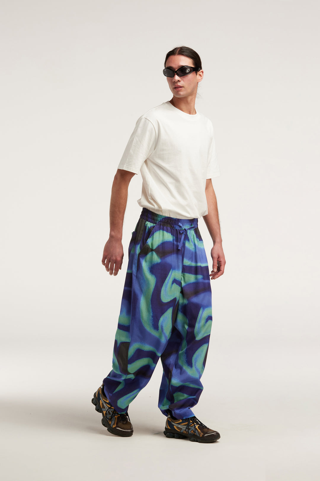 Digital Dream Wide Leg Pants - Blue / Green