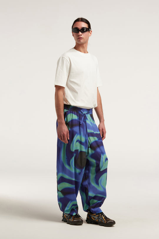 Digital Dream Wide Leg Pants - Blue / Green