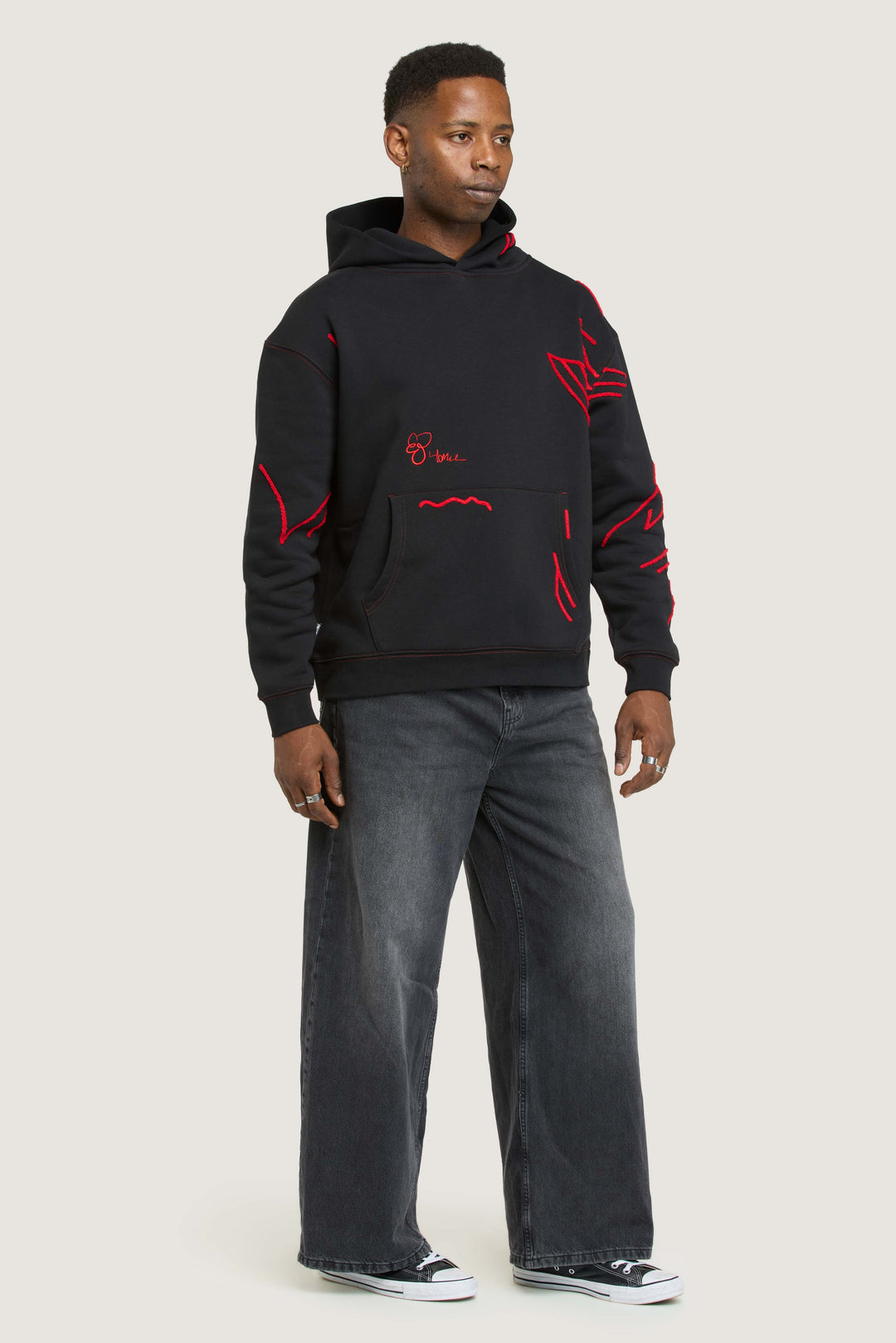 Flower Hoodie - Black