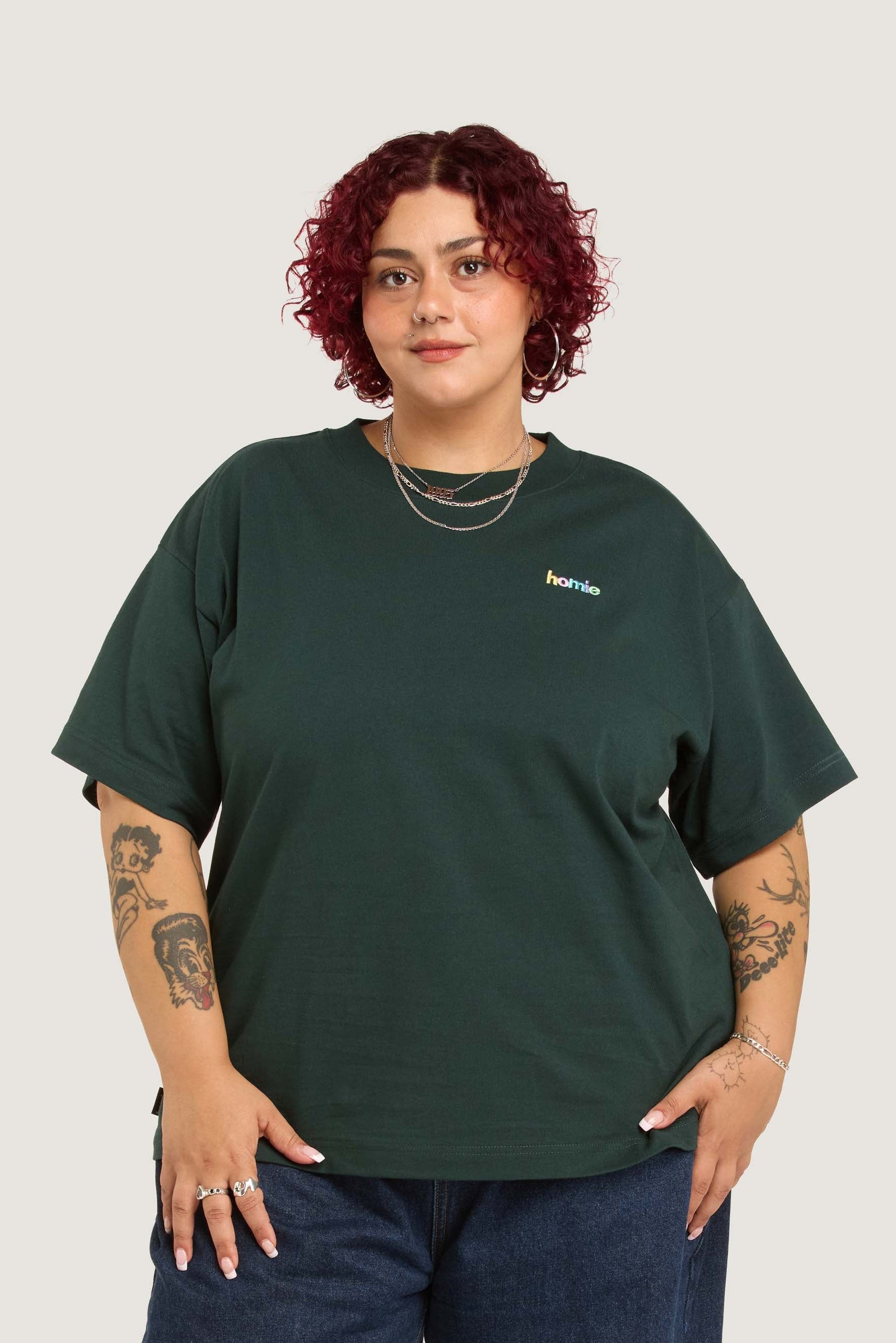 Rainbow Tee - Pine Green