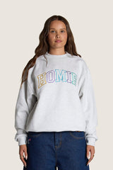 College Crewneck - White Marle