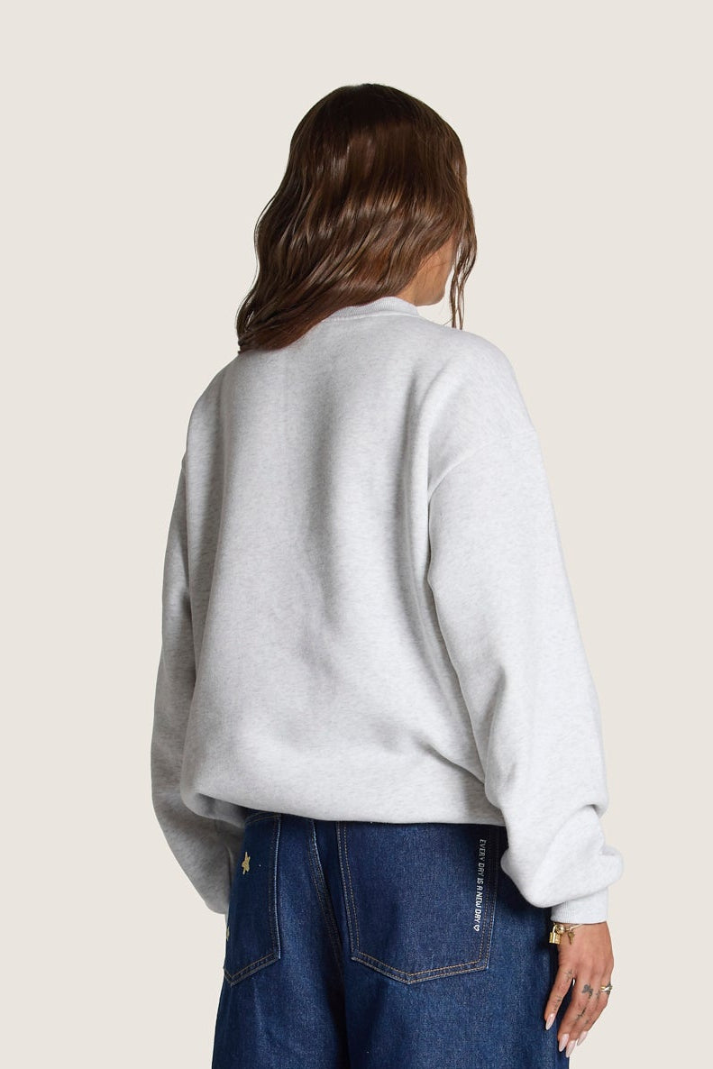 College Crewneck - White Marle