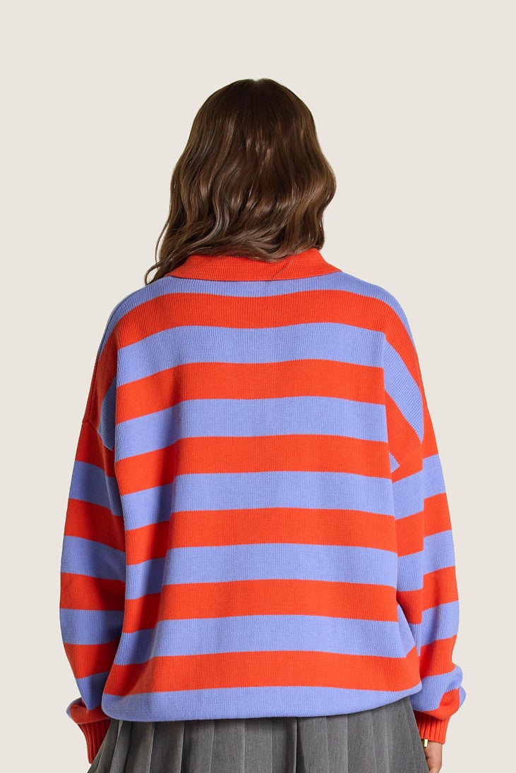 Knitted Rugby - Lilac / Blood Orange