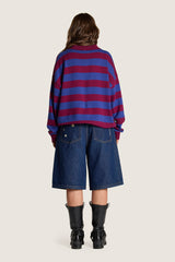 Knitted Rugby - Blue / Maroon