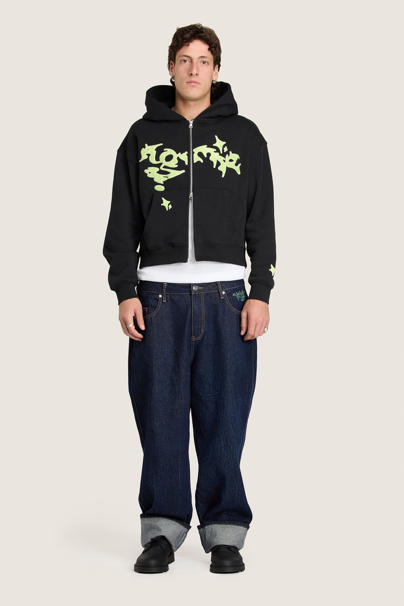 Shadow Zip Hoodie  - Black