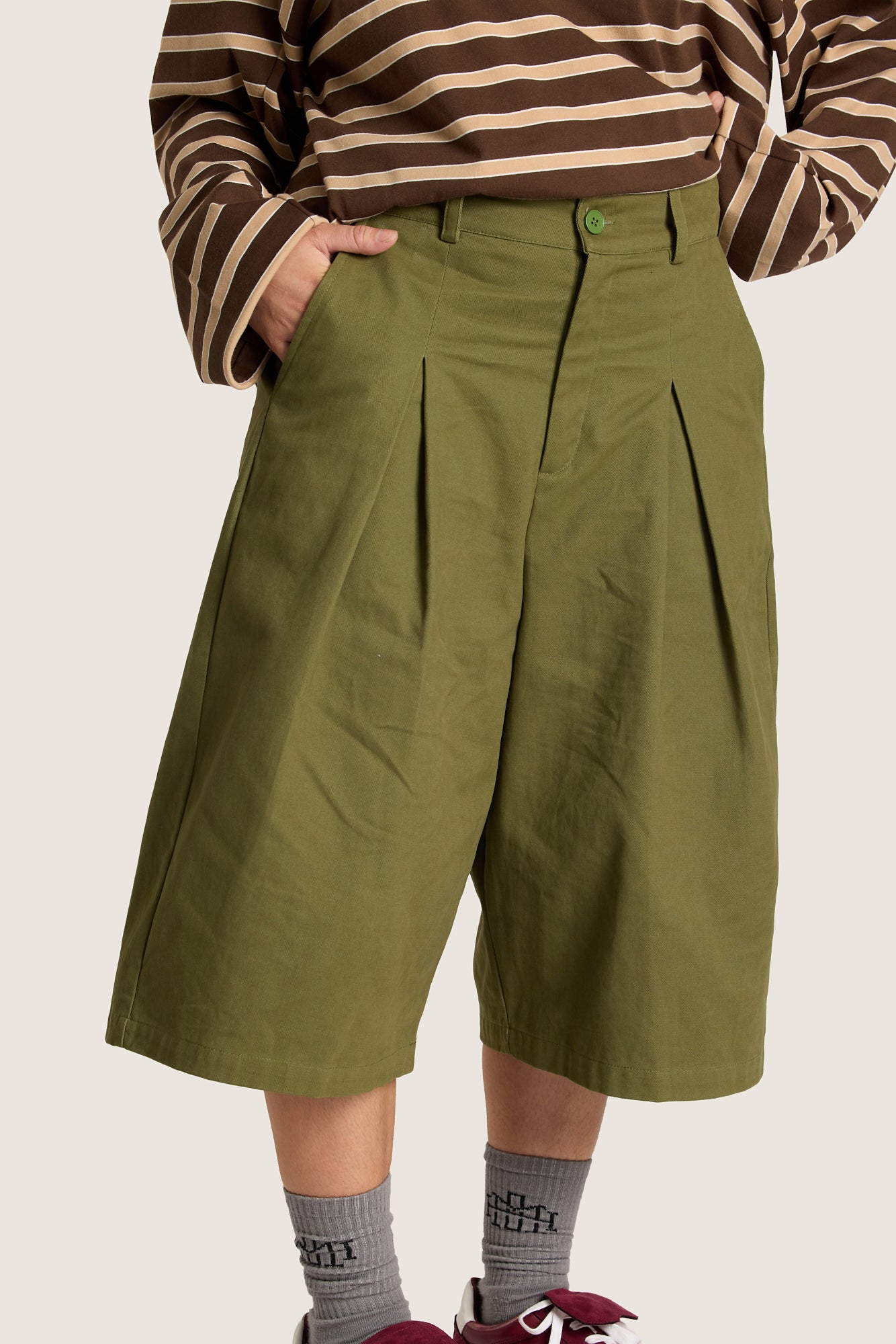 Personal Growth Longline Shorts - Khaki