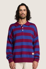 Knitted Rugby - Blue / Maroon