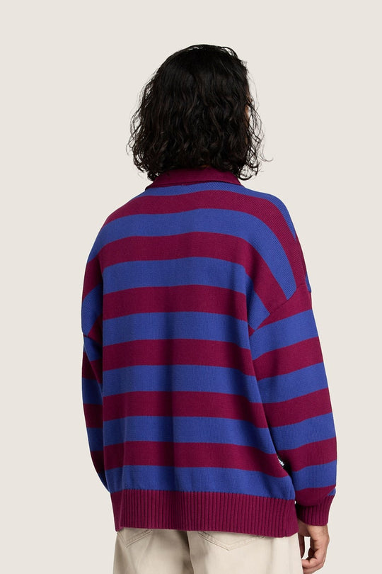 Knitted Rugby - Blue / Maroon