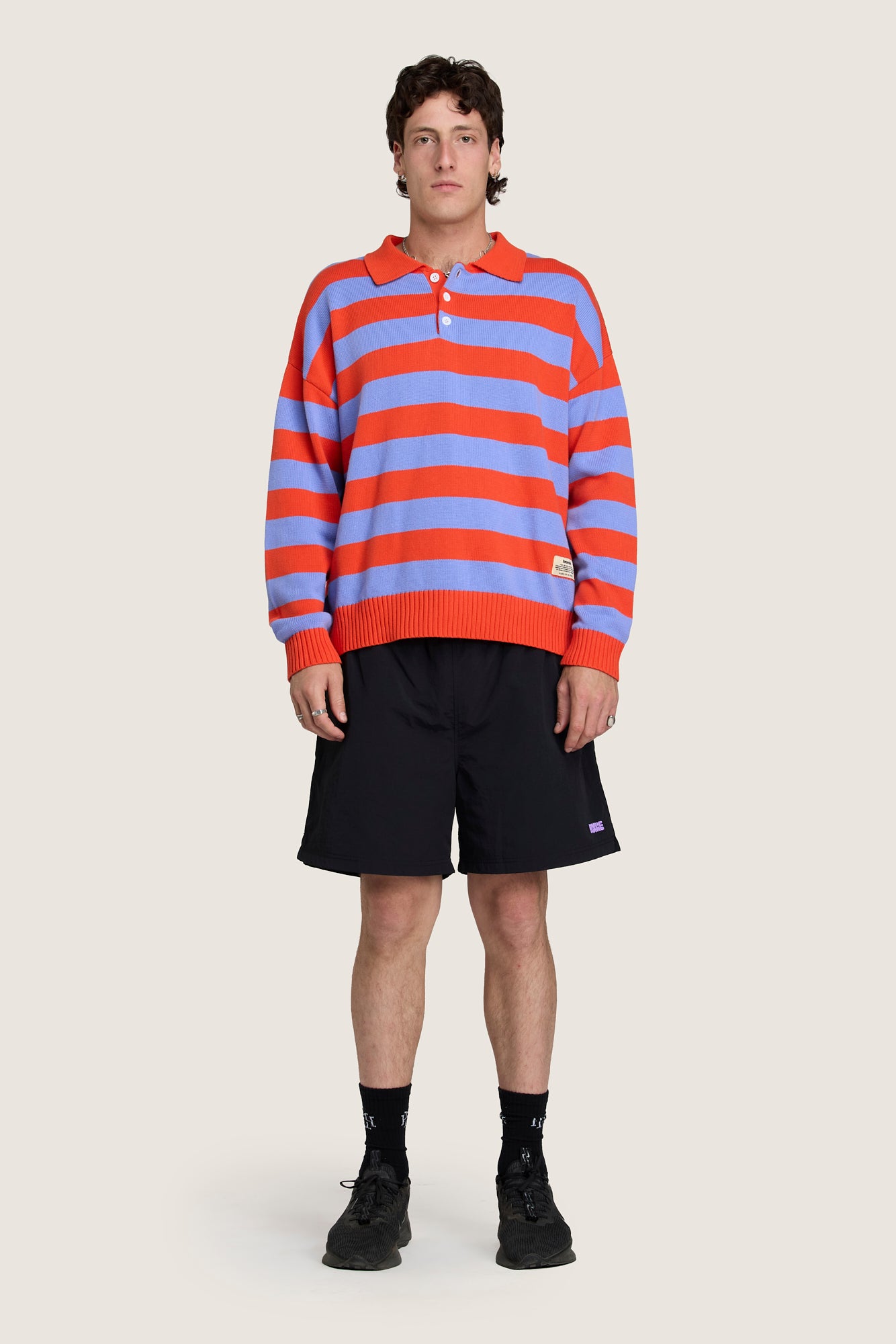 Knitted Rugby - Lilac / Blood Orange