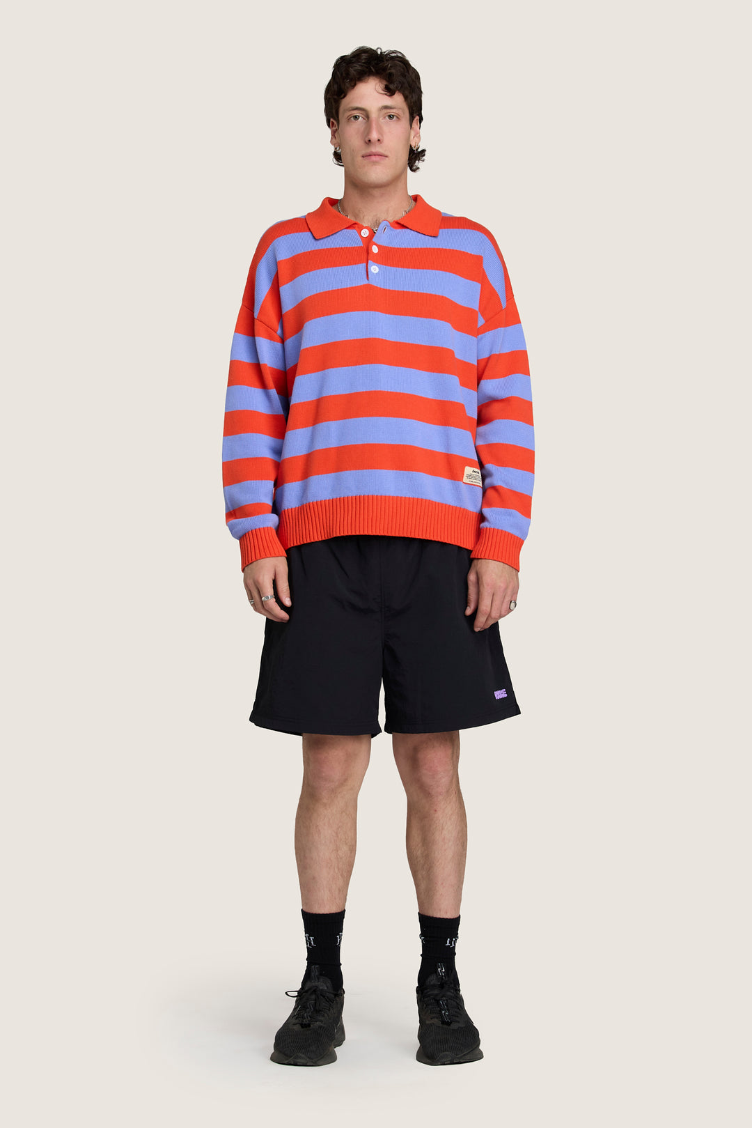 Knitted Rugby - Lilac / Blood Orange