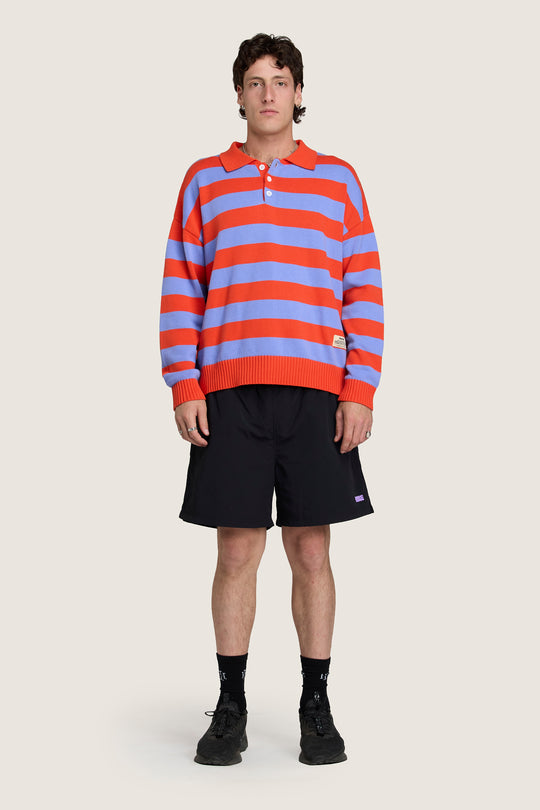 Knitted Rugby - Lilac / Blood Orange