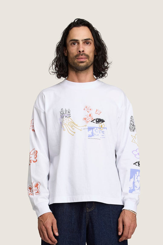 Message LS Tee - White