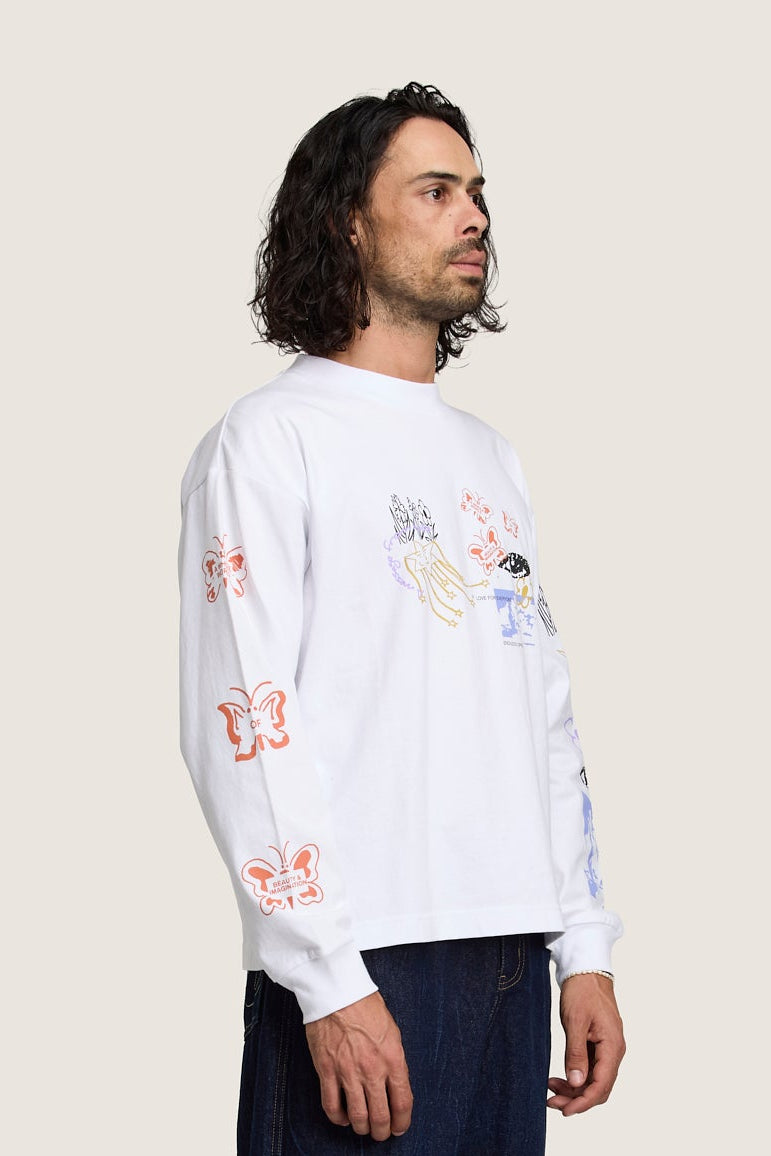 Message LS Tee - White