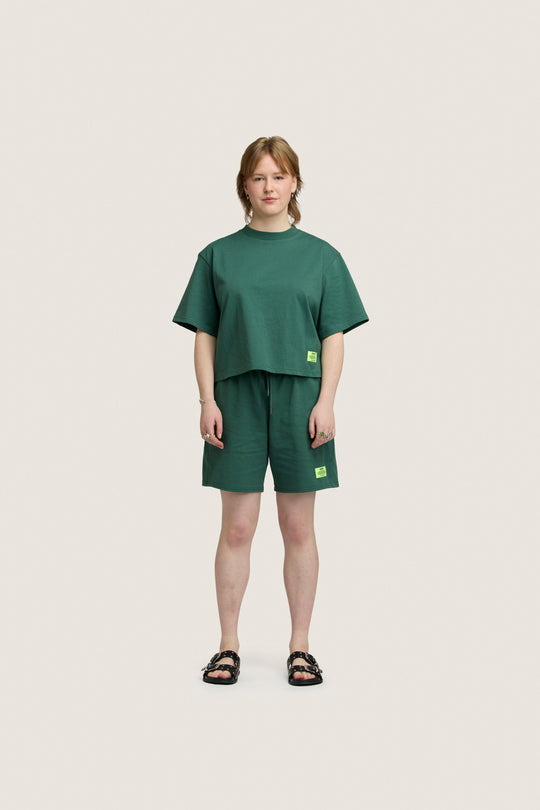 Heavy Weight Cropped Tee - Forest Green