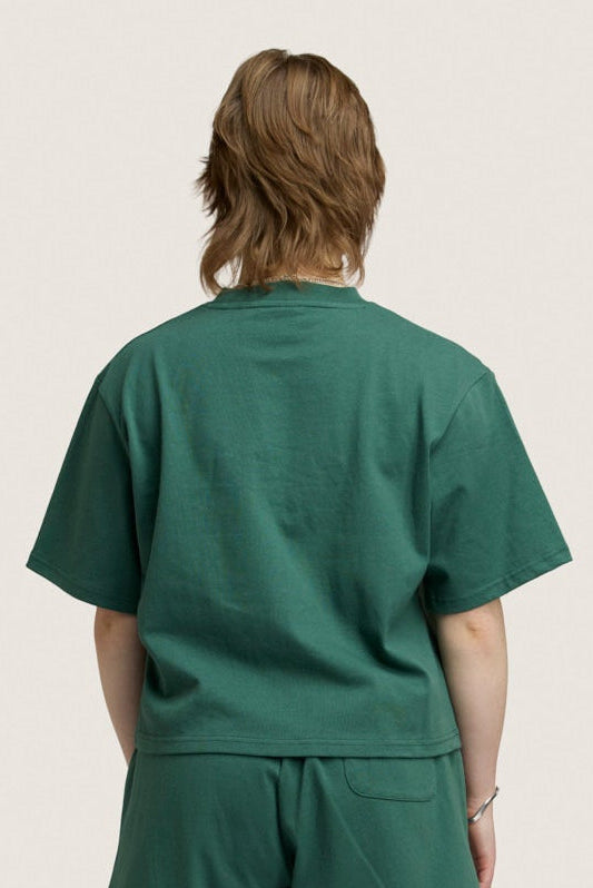 Heavy Weight Cropped Tee - Forest Green