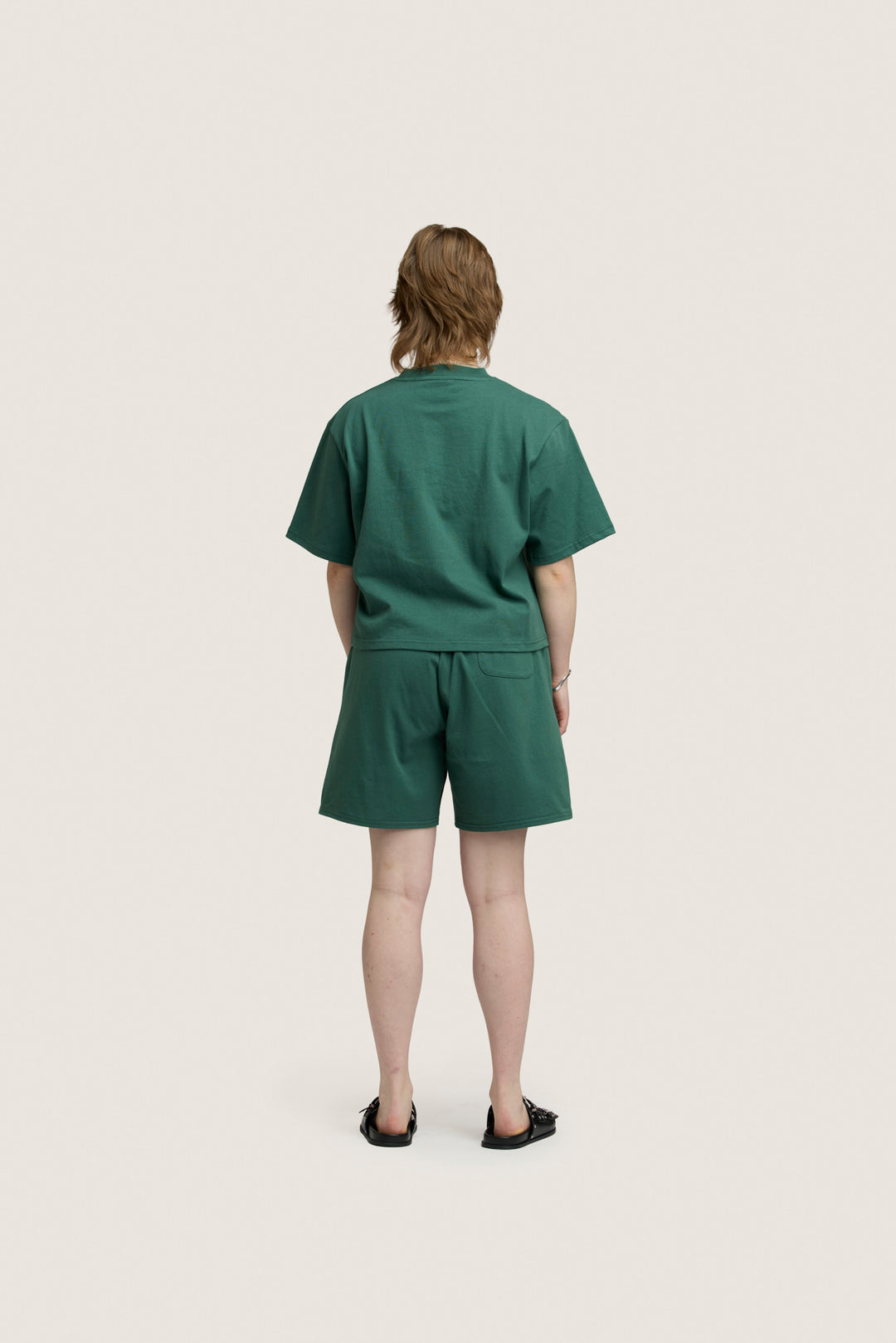 Heavy Weight Cropped Tee - Forest Green