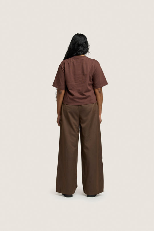Heavy Weight Cropped Tee - Chocolate