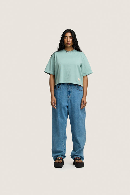 Heavy Weight Cropped Tee - Sage