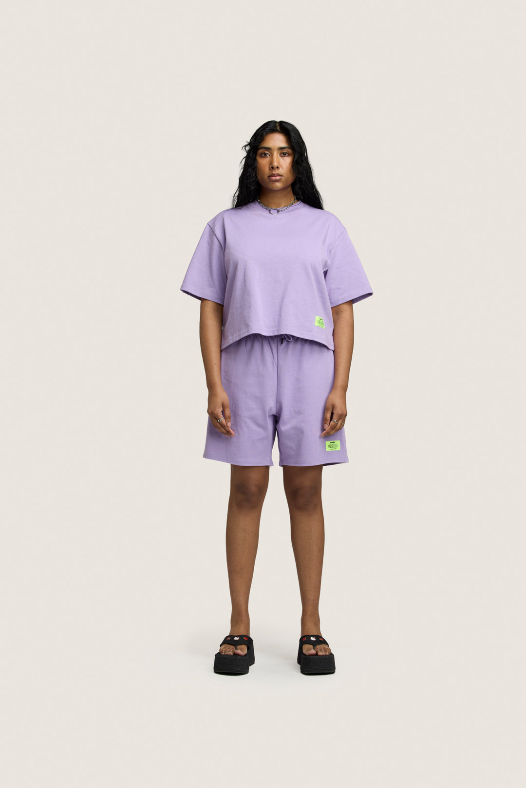 Heavy Weight Cropped Tee - Lilac