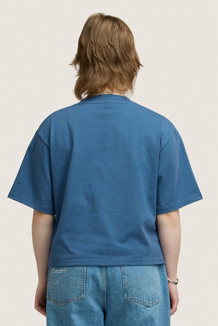 Heavy Weight Cropped Tee - Colbalt Blue