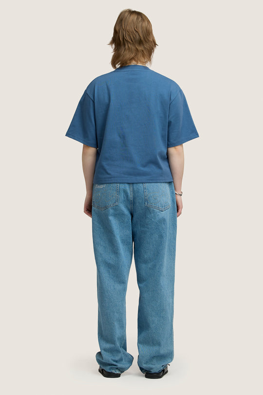 Heavy Weight Cropped Tee - Colbalt Blue