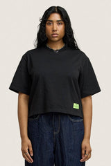 Heavy Weight Cropped Tee - Black