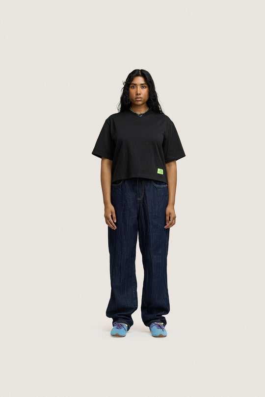 Heavy Weight Cropped Tee - Black