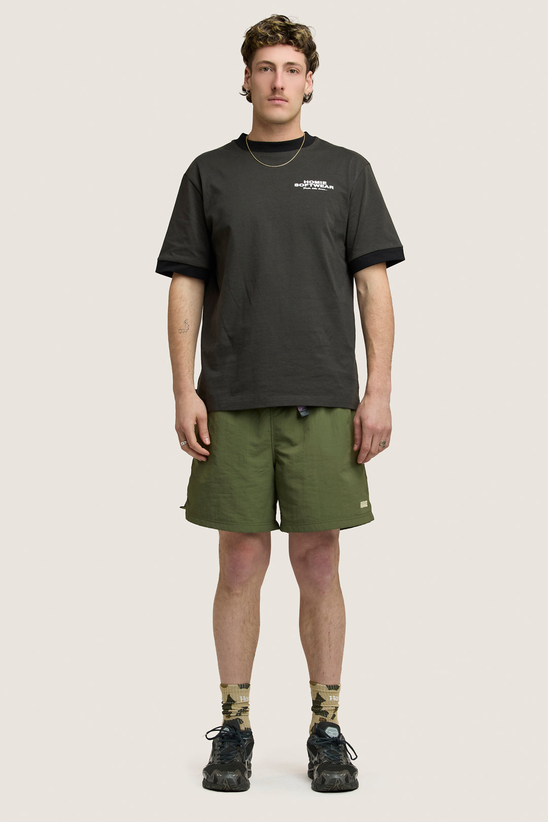 Soft-Wear Ringer Tee - Coal