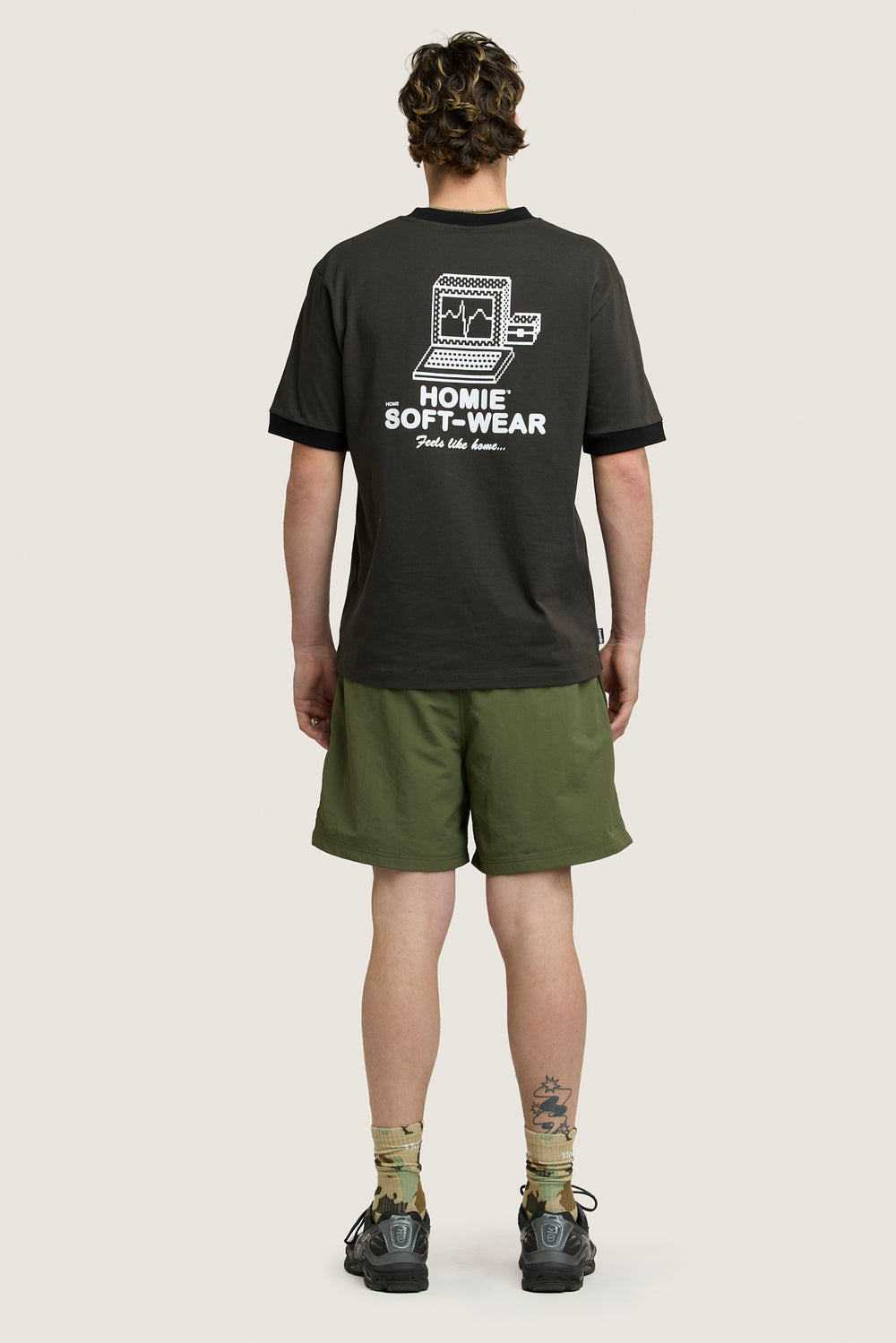 Soft-Wear Ringer Tee - Coal