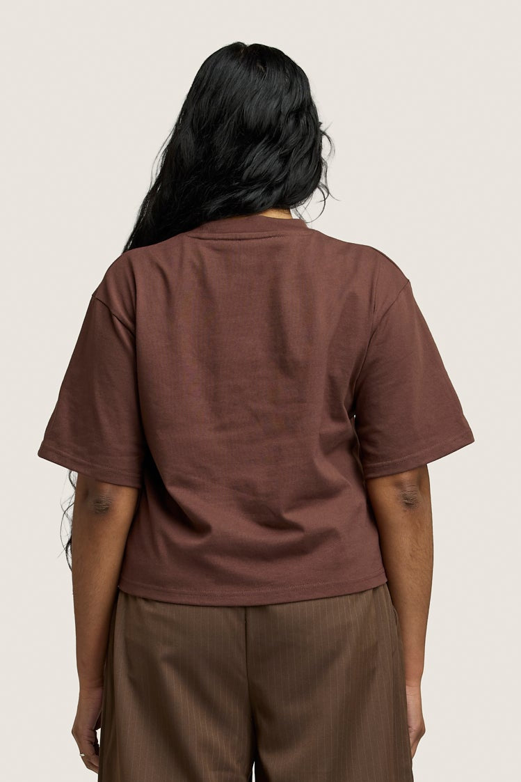 Heavy Weight Crop Tee - Chocolate