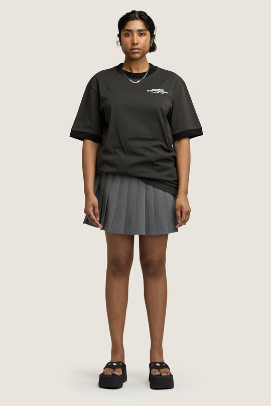 Heather Mini Skirt - Charcoal