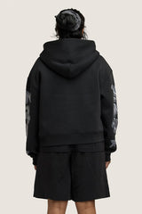 Ooze Cropped Zip Hoodie - Black