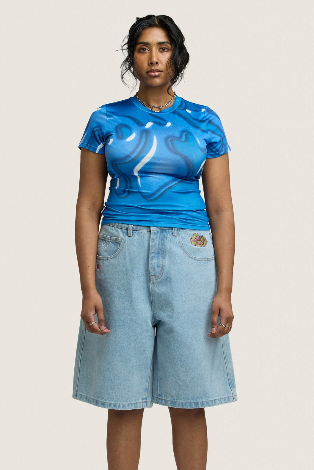 Creating Nostalgia Jorts - Medium Blue