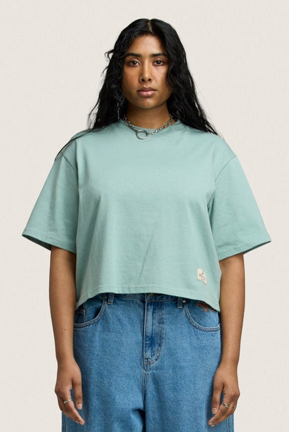 Heavy Weight Cropped Tee - Sage