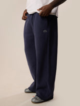 Wide Leg Monogram Trackpants - Navy