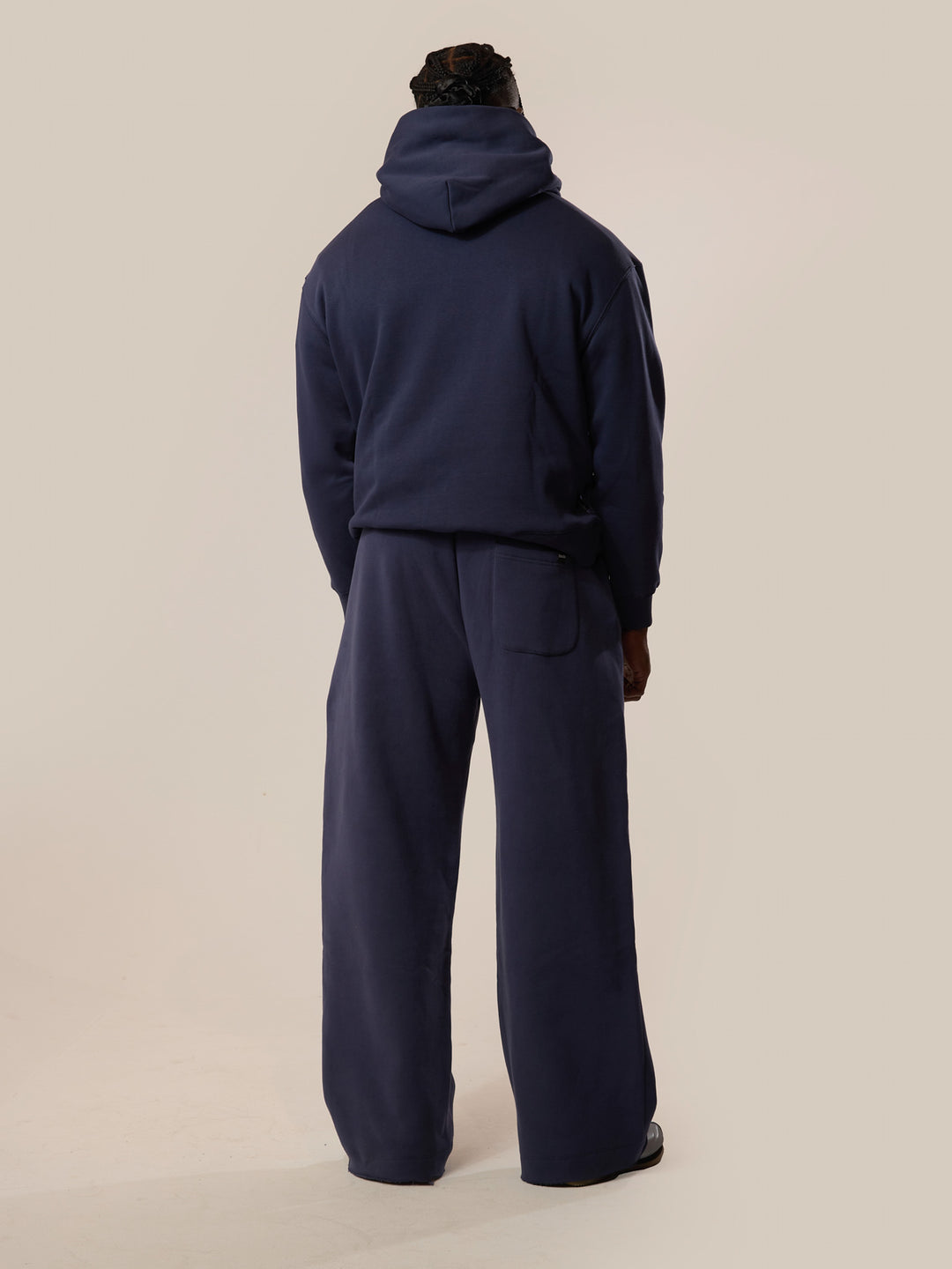 Wide Leg Monogram Trackpants - Navy
