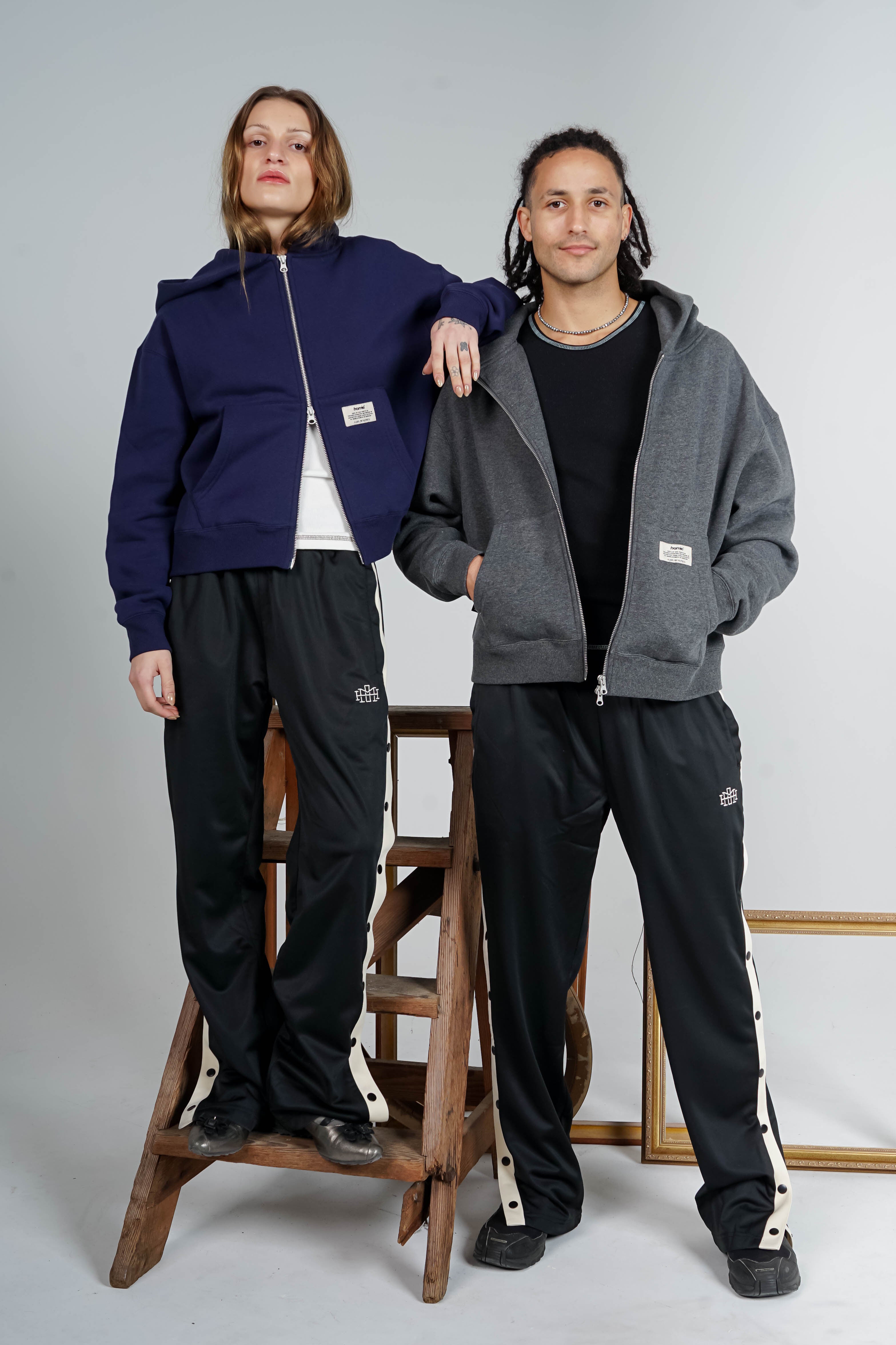 Cropped Zip Hoodie - Charcoal / Heather Grey – homie.com.au