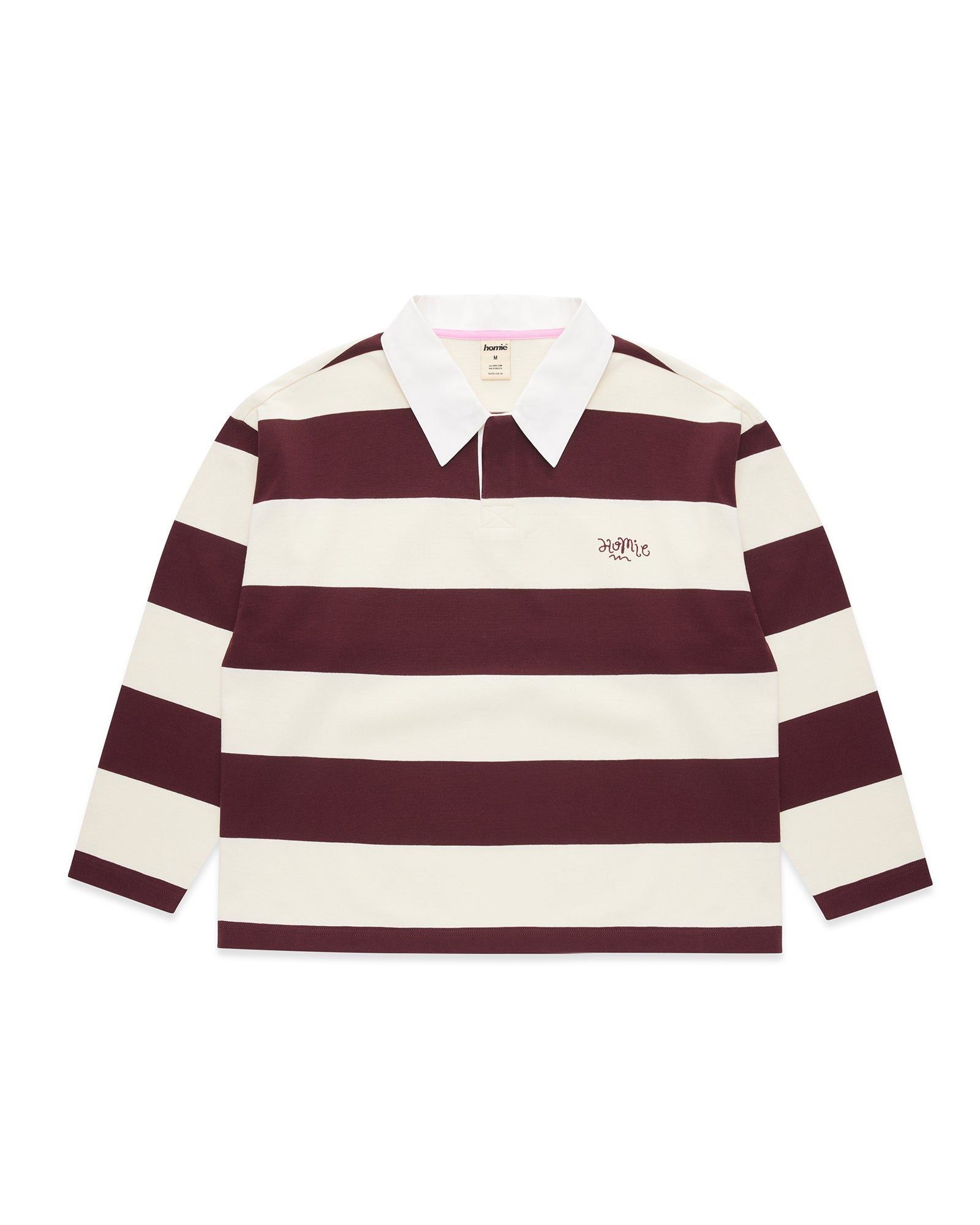 Squiggle Rugby Polo - Cream / Burgundy