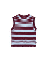 Stripe Knit Tank - Burgundy / Light Blue