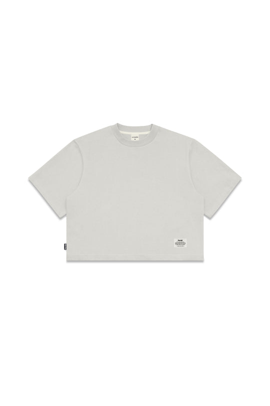 Heavy Weight Cropped Tee - Dove Grey