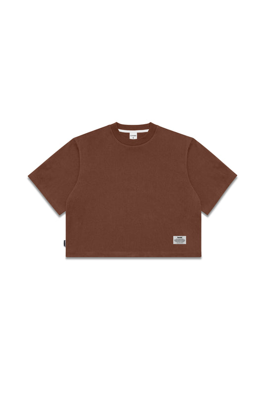 Heavy Weight Cropped Tee - Chocolate