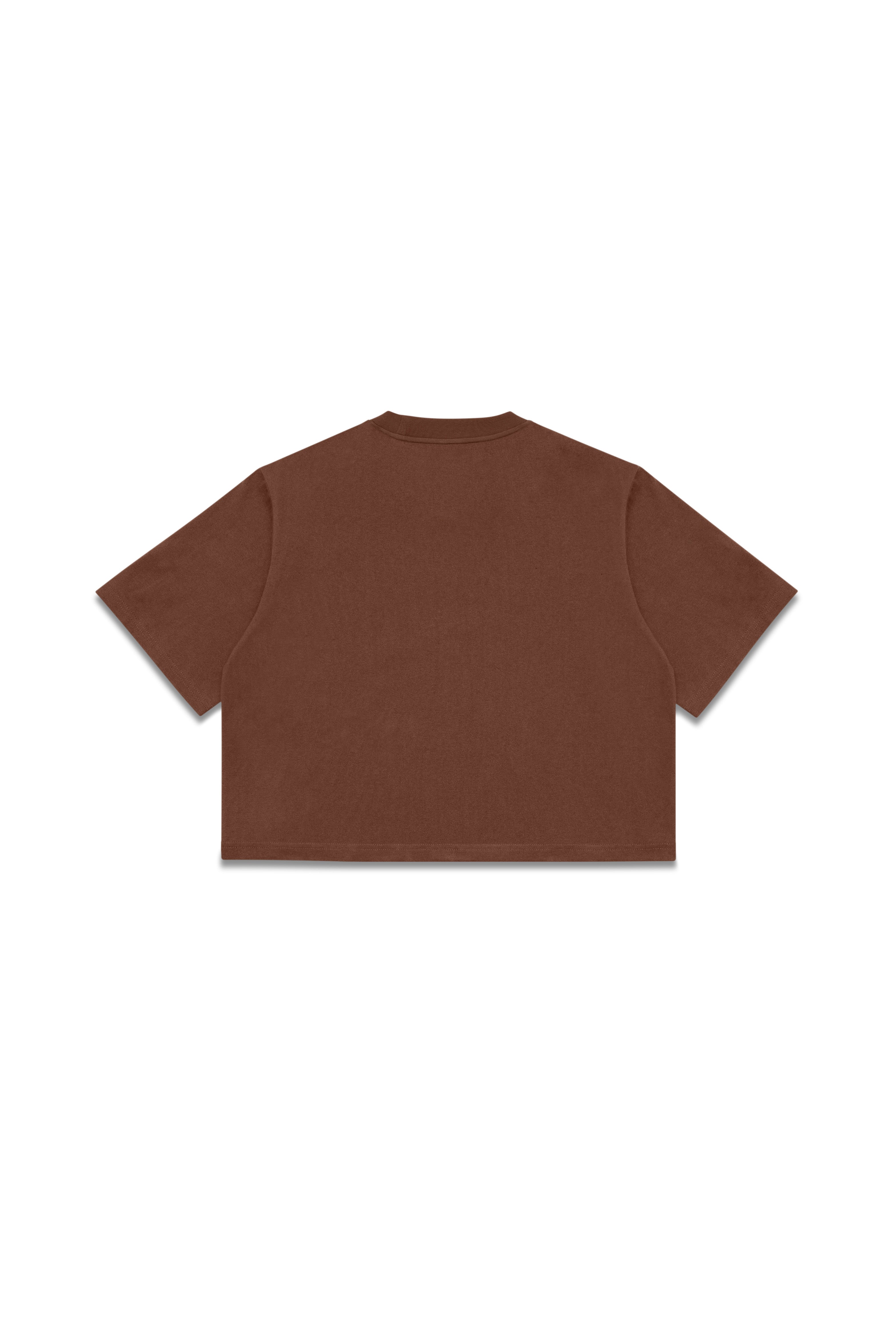 Heavy Weight Crop Tee - Chocolate