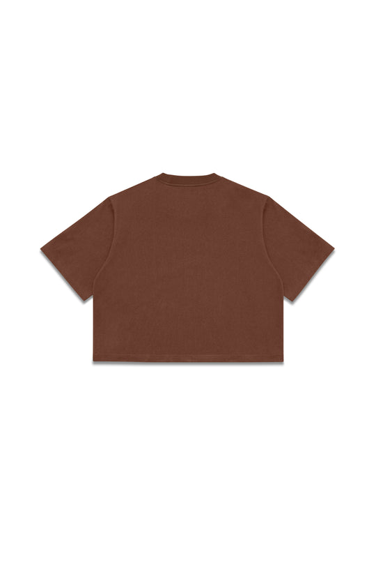 Heavy Weight Cropped Tee - Chocolate