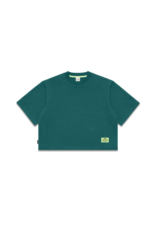 Heavy Weight Cropped Tee - Forest Green