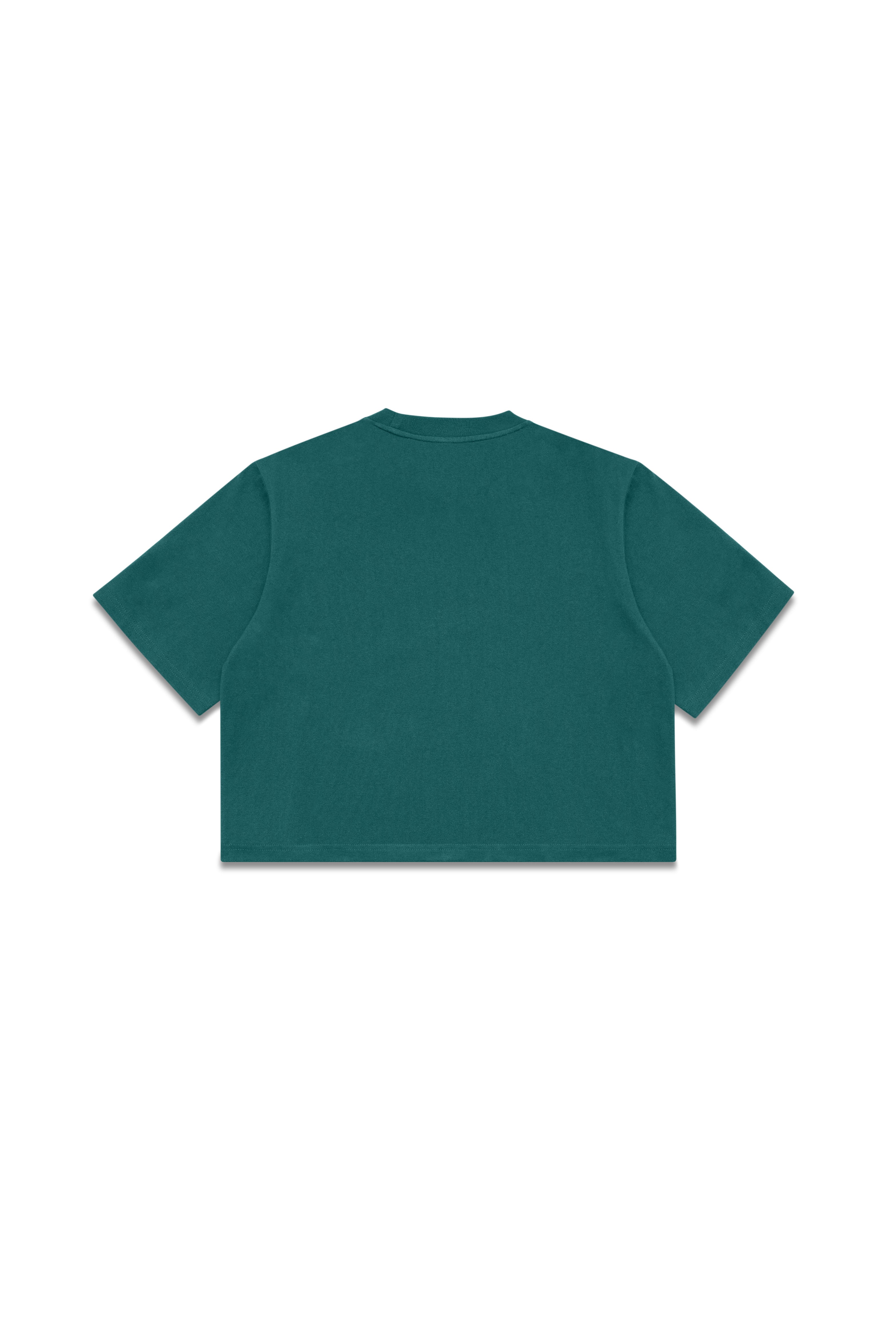 Heavy Weight Cropped Tee - Forest Green