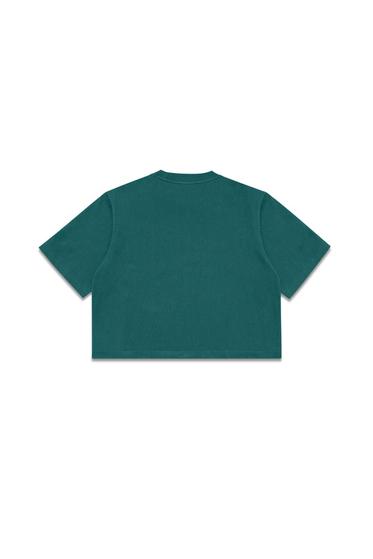 Heavy Weight Cropped Tee - Forest Green